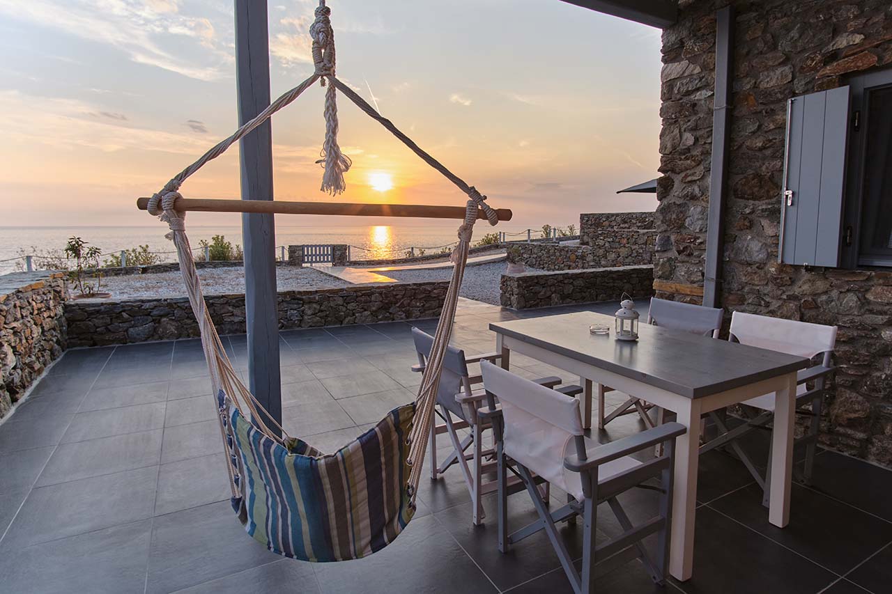 Sunset at Kythnos from Cape Suites patio