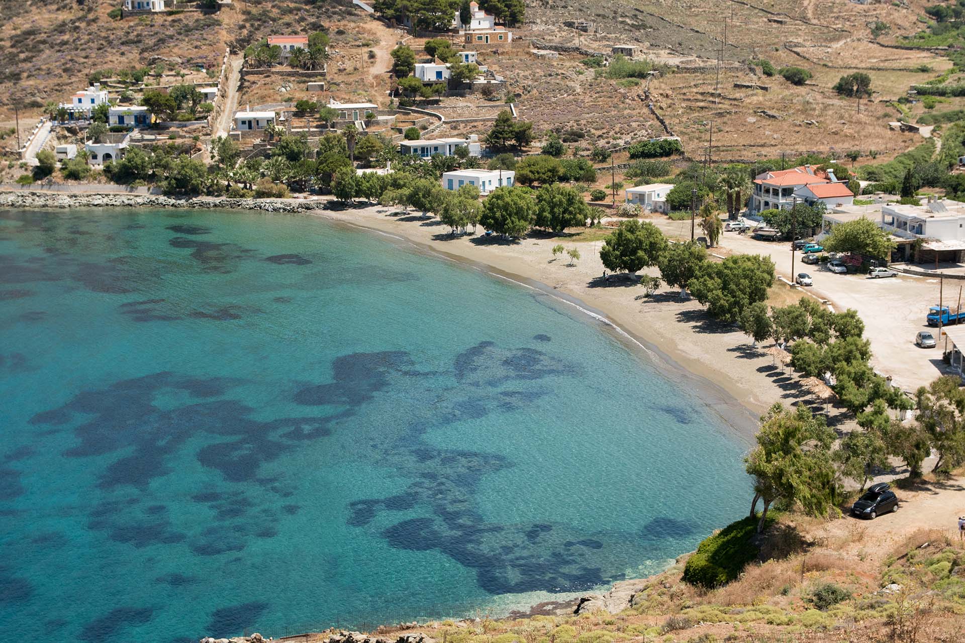 Agios Dimitrios beach in Kythnos, close to Cape Suites appartments